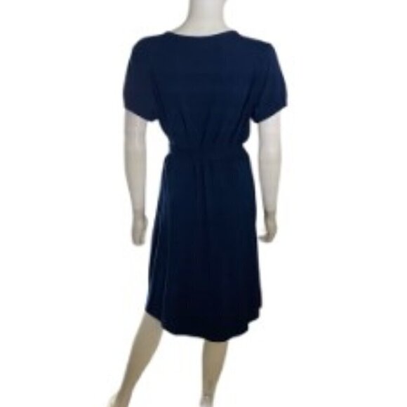 NWT Lands' End Knit Wrap Dress in Celestial Blue Medium - Picture 3 of 6